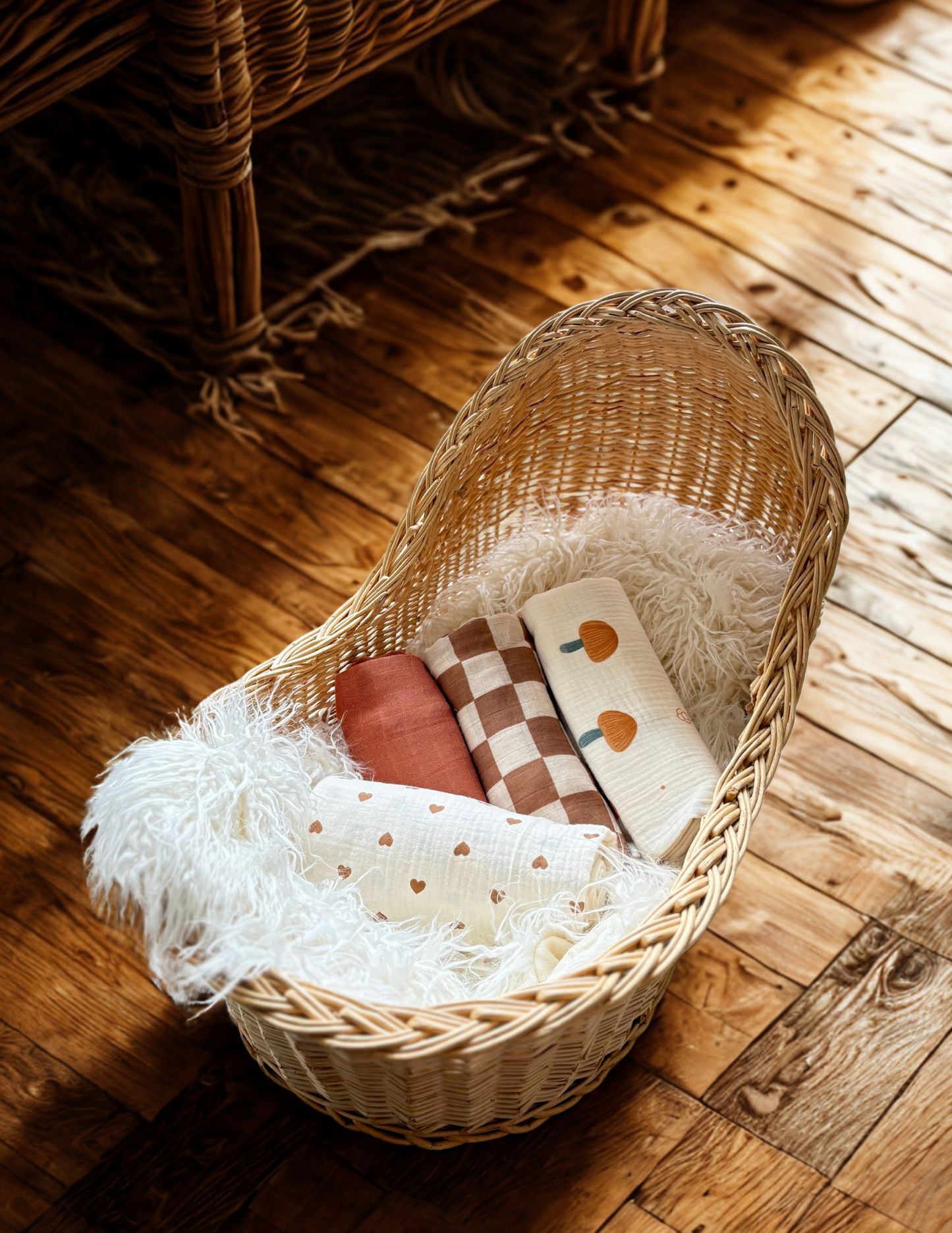 Checked in Cozy Baby Swaddle Blanket | Brown Checks