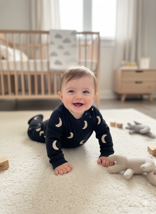 Midnight Moon Baby Romper | Gender neutral