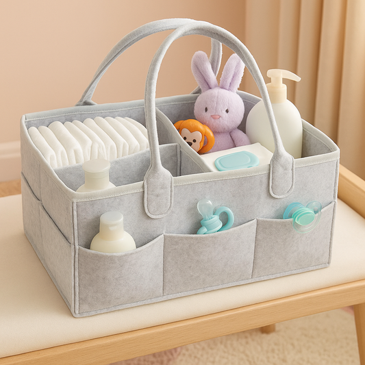 Diaper Caddy - Soft Grey