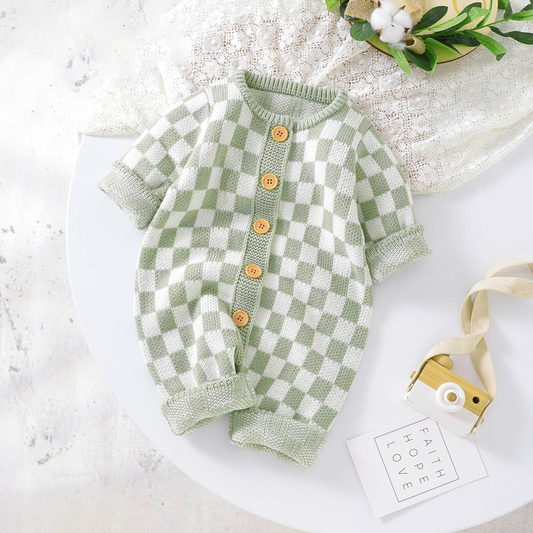 Sweet Pea Checks Baby Onesie