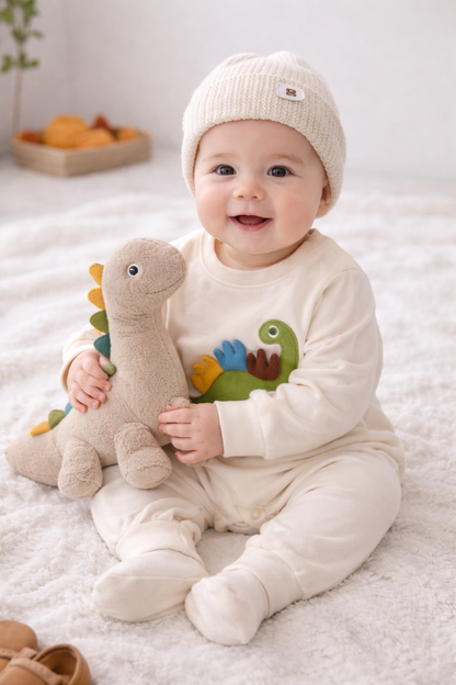 Little T-Rex Green Dino Baby Romper