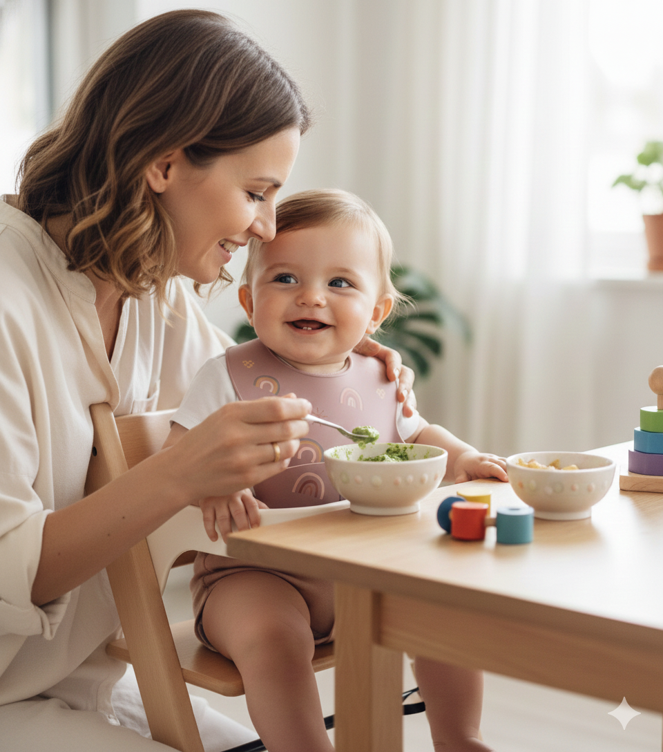 Pink Silicone Baby Bib, Rainbow Food Catcher Pocket, Waterproof