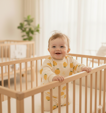 Mandarin Print Cotton Baby Set