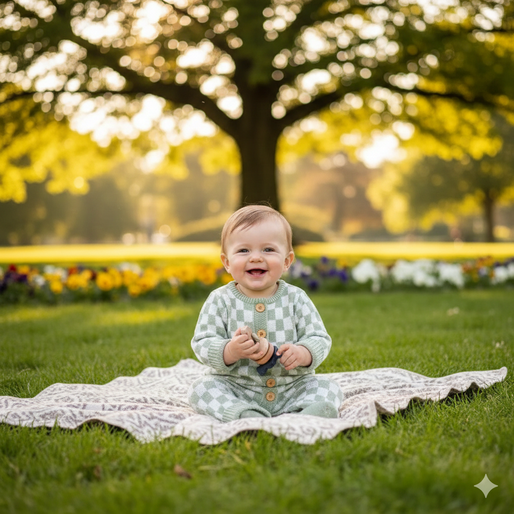 Sweet Pea Checks Baby Onesie