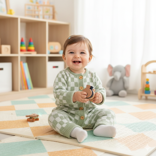 Sweet Pea Checks Baby Onesie