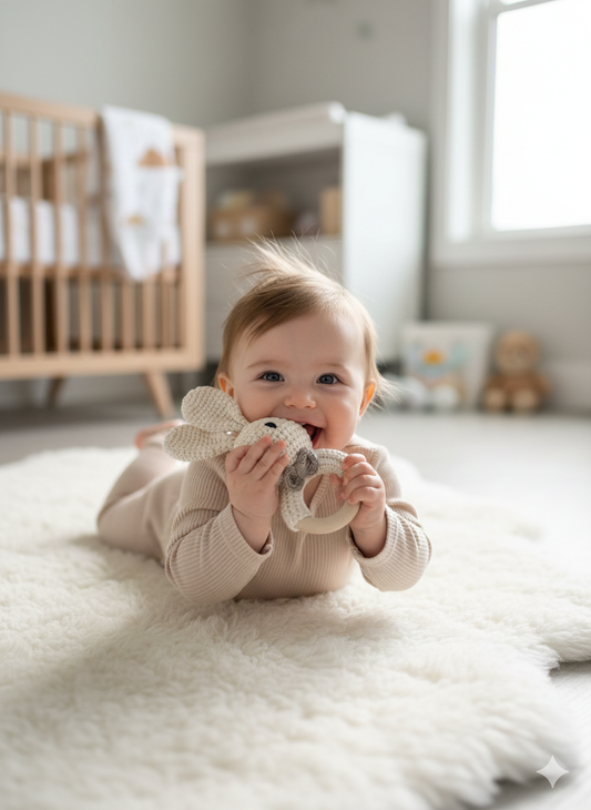 Bunny Ear Baby Teething Toy | Gender neutral