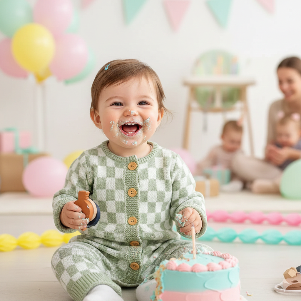 Sweet Pea Checks Baby Onesie