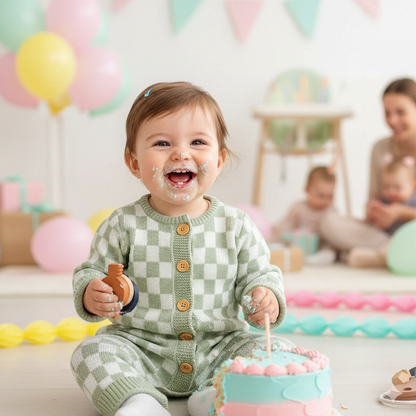 Sweet Pea Checks Baby Onesie