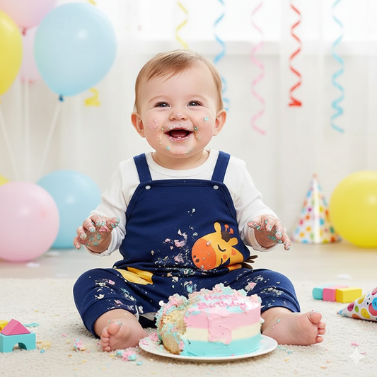 Baby Boy Giraffe Romper | 3D Safari Cotton Overalls