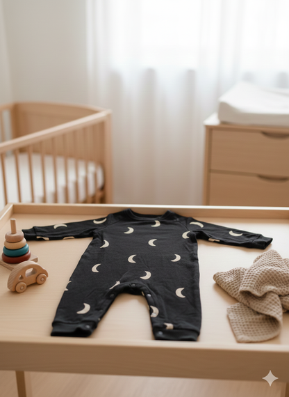 Midnight Moon Baby Romper | Gender neutral