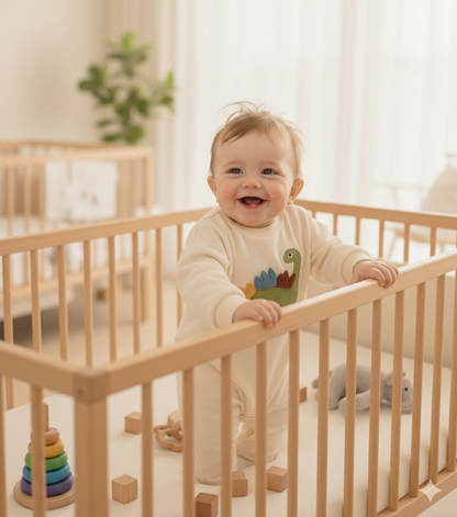 Little T-Rex Green Dino Baby Romper