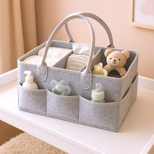 Diaper Caddy - Soft Grey