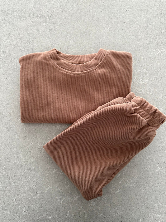 Warm Hugs in Chocolate Brown 2 Piece Baby Set