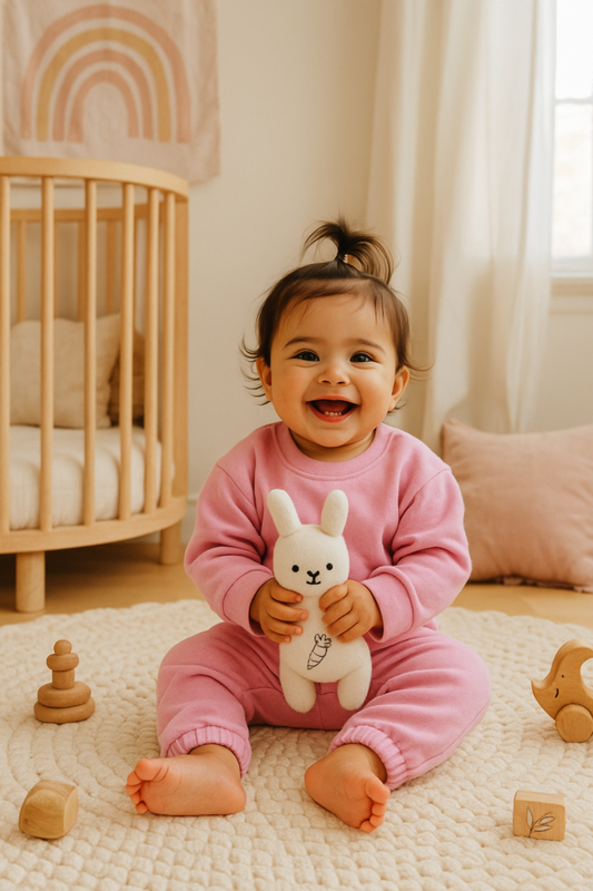 Soft Pink, Tiny Twinkles 2 Piece Baby Set